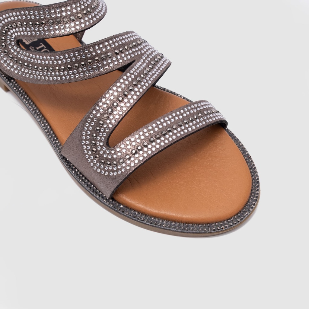Kadın Taşlı Düz Sandalet [060139]