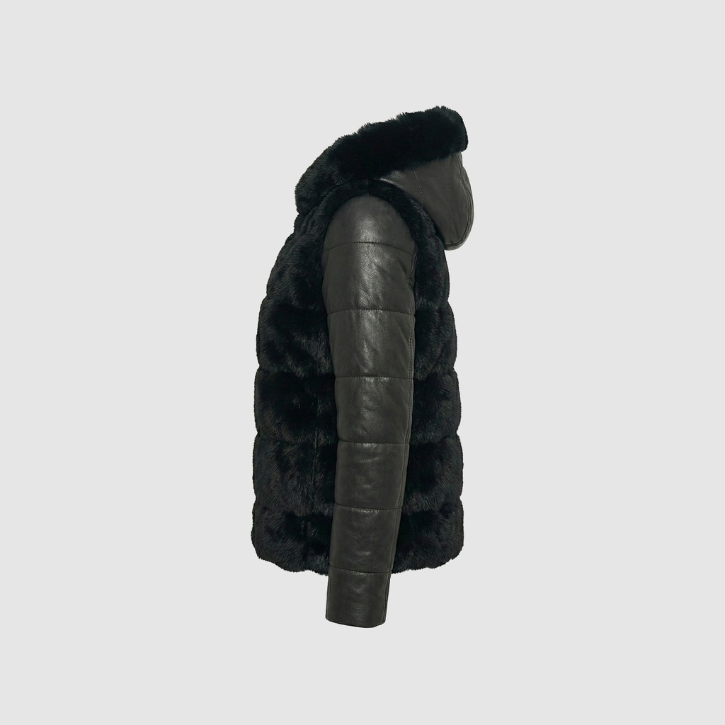Kadın Kürklü Deri Mont [810059]