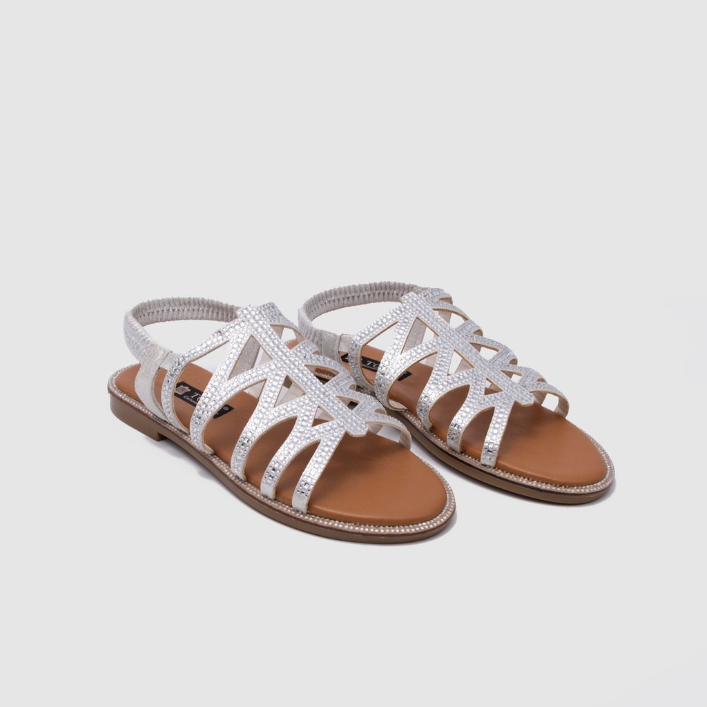 Kadın Taşlı Düz Sandalet [060137]