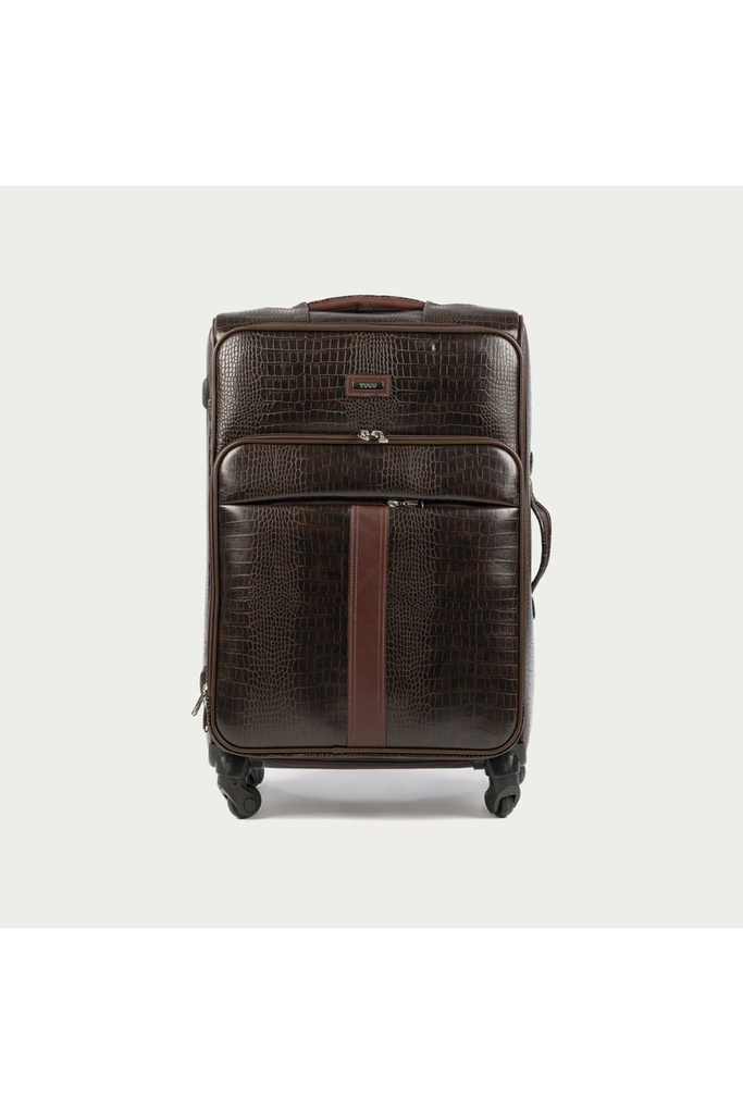 Unisex Medium Leather Suitcase [990007]