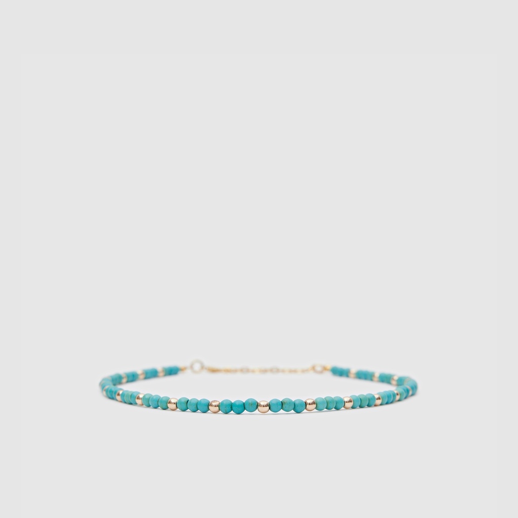 Women Turquoise Natural Stone Double Tour Bracelet [910031]