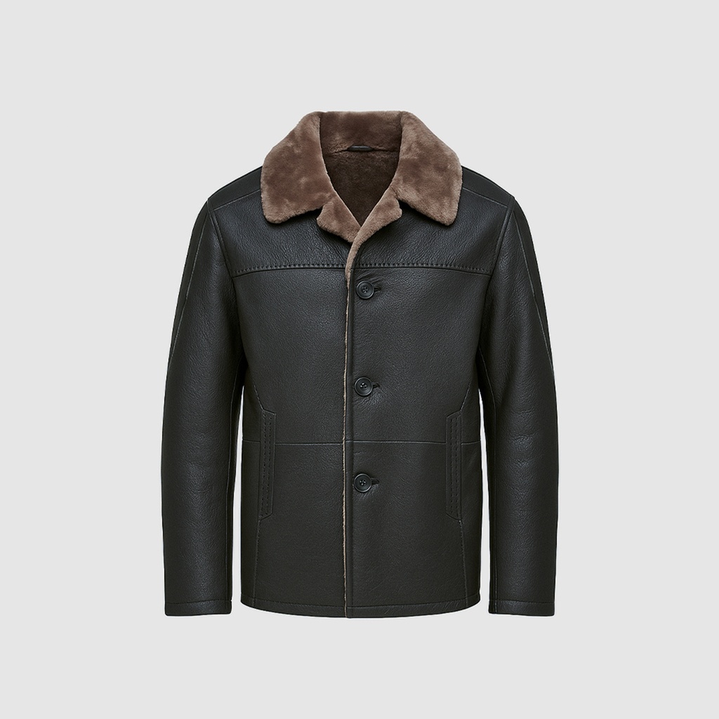 Erkek Kürklü Deri Mont [810065]